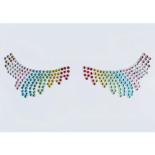 Colorful Celestial Prism Face Jewels in a shimmering pattern, perfect for festival looks and enhancing facial features.