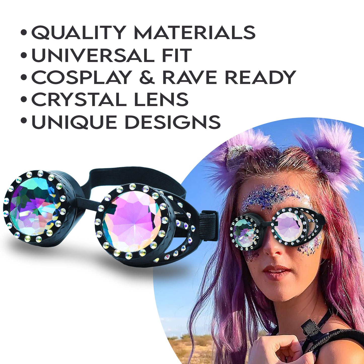 Prism Vision Steampunk Goggles and Kaleidoscope Glasses