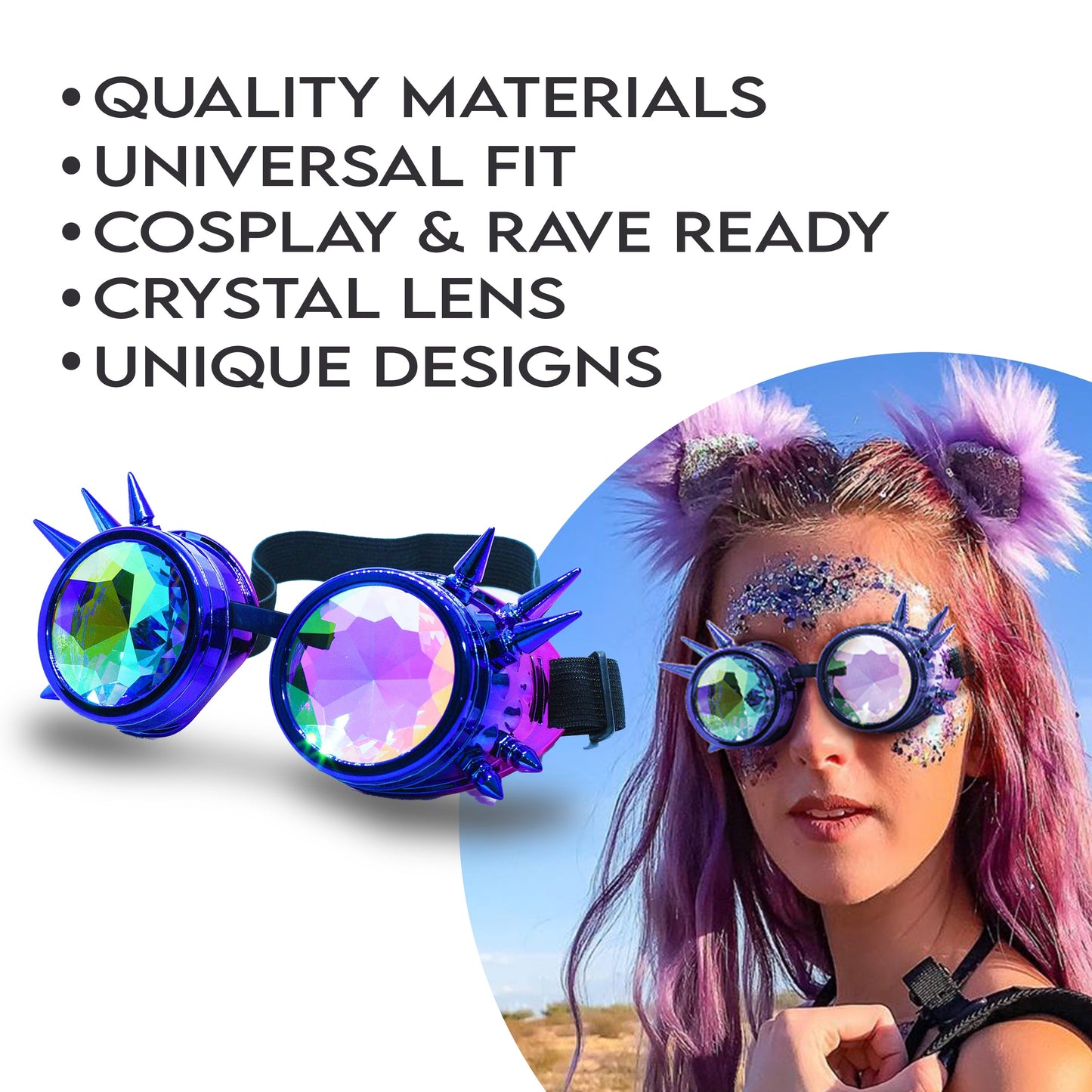 Prism Vision Steampunk Goggles and Kaleidoscope Glasses