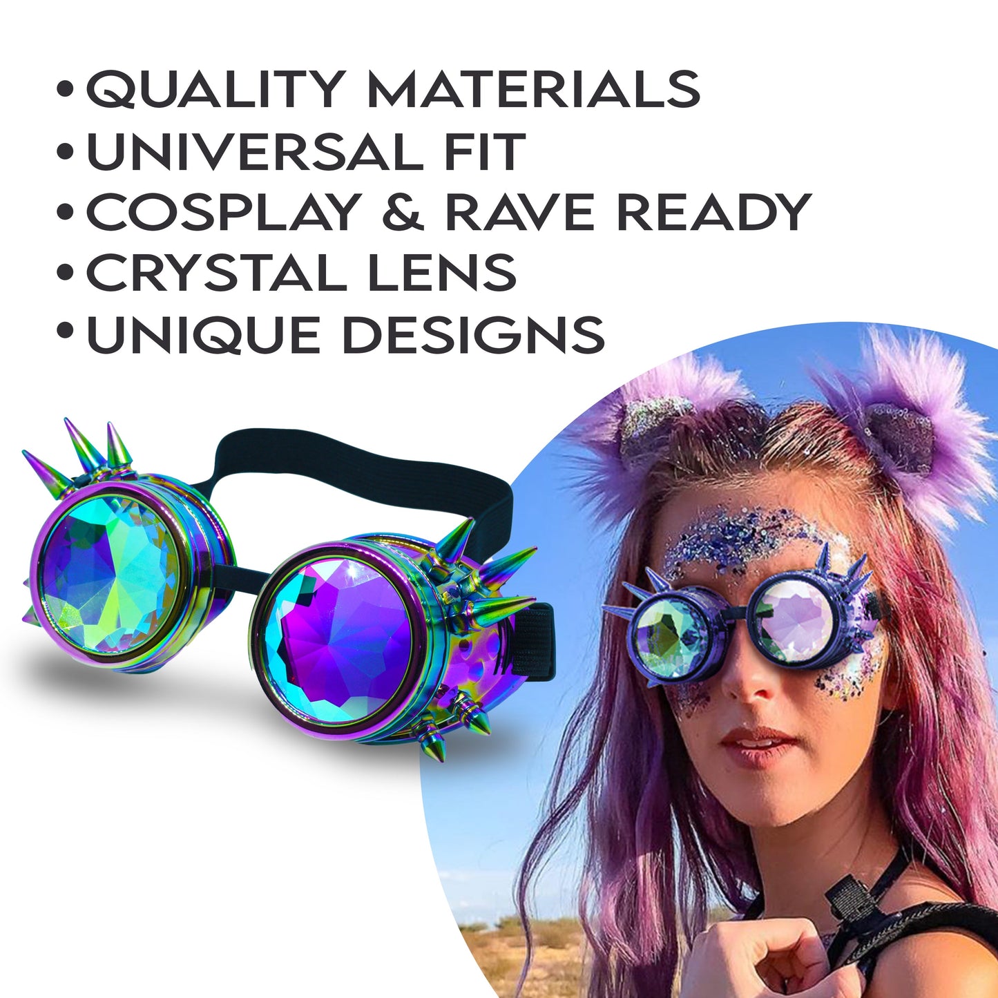 Prism Vision Steampunk Goggles and Kaleidoscope Glasses