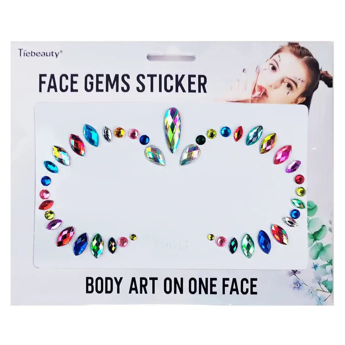 Celestial Prism Face Jewels with vibrant gemstone clusters for body art and festival flair.