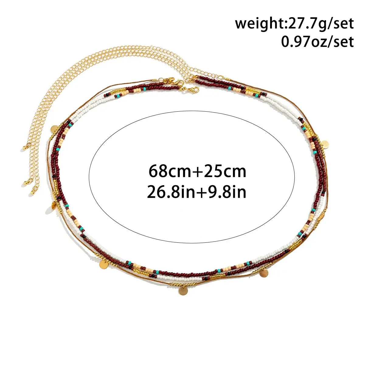 Boho Beats Beaded Waist Chain with vibrant seed beads, gold accents, and layered charms, perfect for festival vibes.