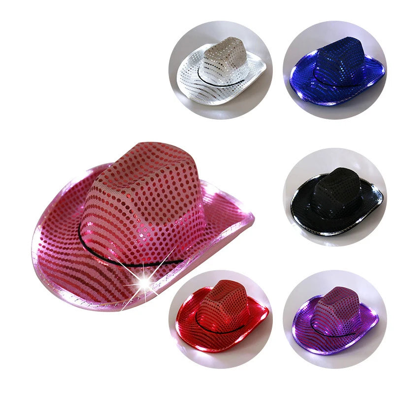 LED Sequin Cowboy Hat