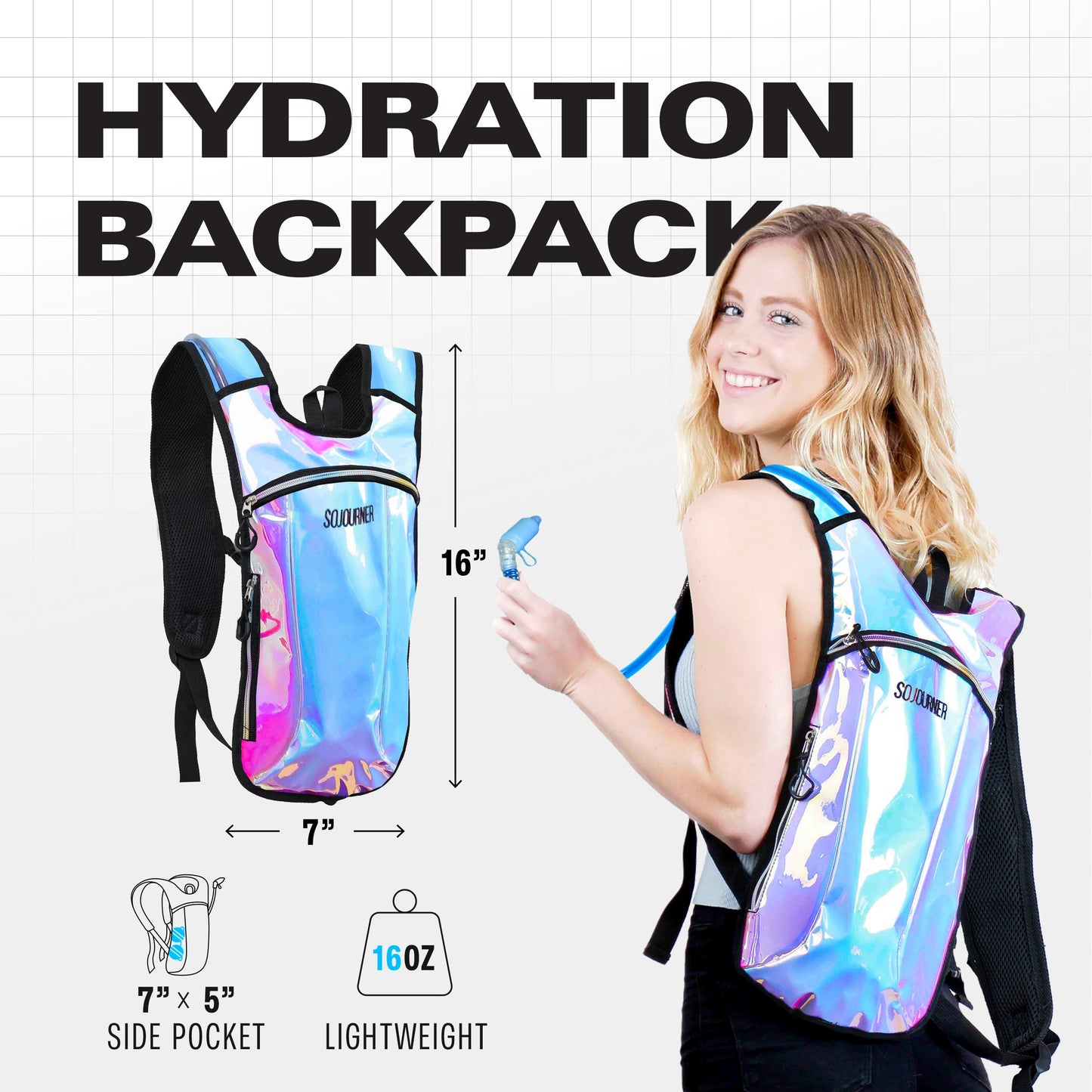 Hype Hydro Reflective Rave Hydration Pack (Small)