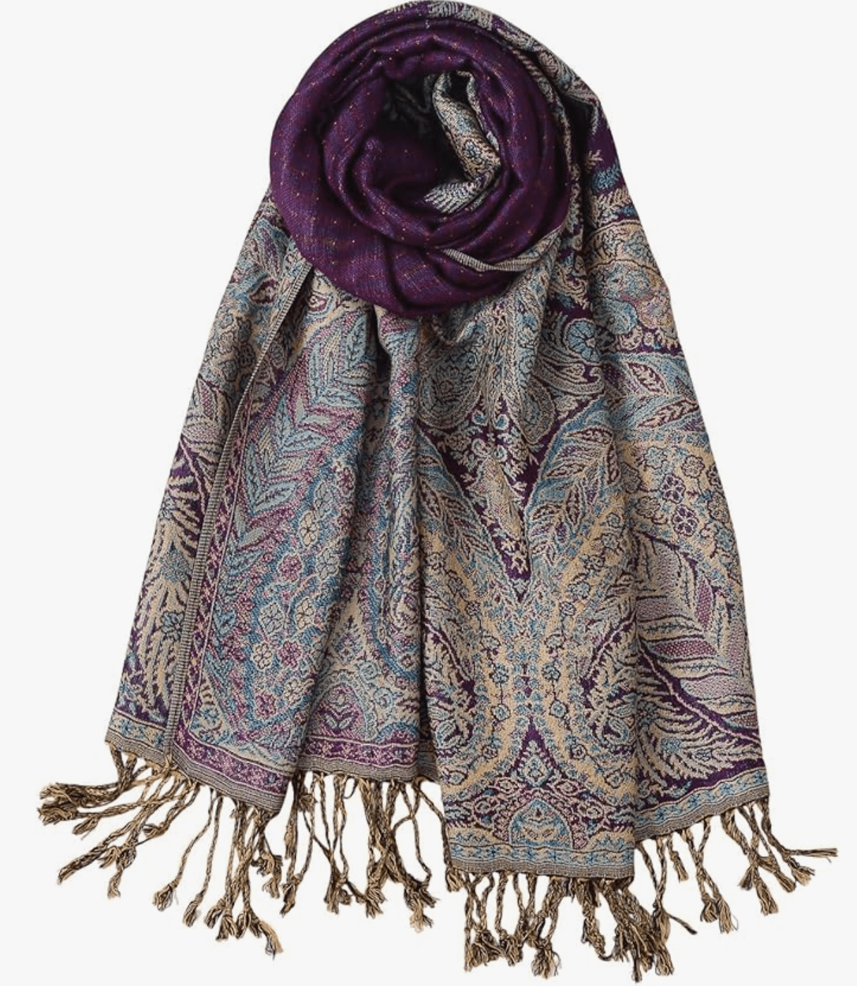 Eternal Boho Pashmina with intricate patterns and vibrant colors, featuring fringe detailing.